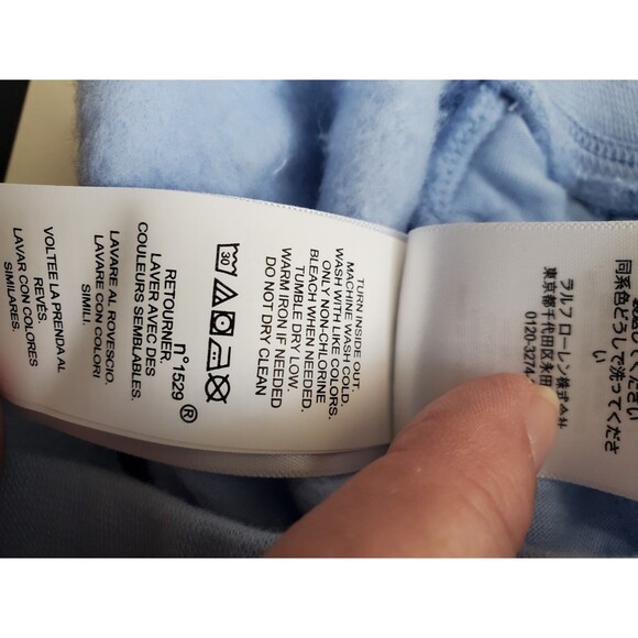 Polo Ralph Lauren Girls Blue Fleece Drawstring Waist Jogger Pants Size XL 16 NWT - Picture 8 of 8